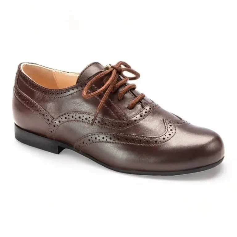 1430 - Brown Soft Leather Lace for Boy by London Kids