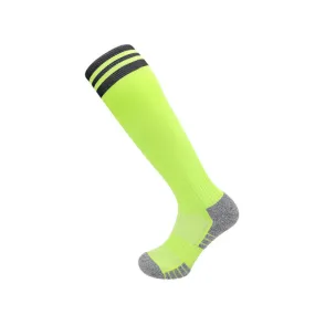 3 Pack Kids Neon Coloured Football Socks Lime Green