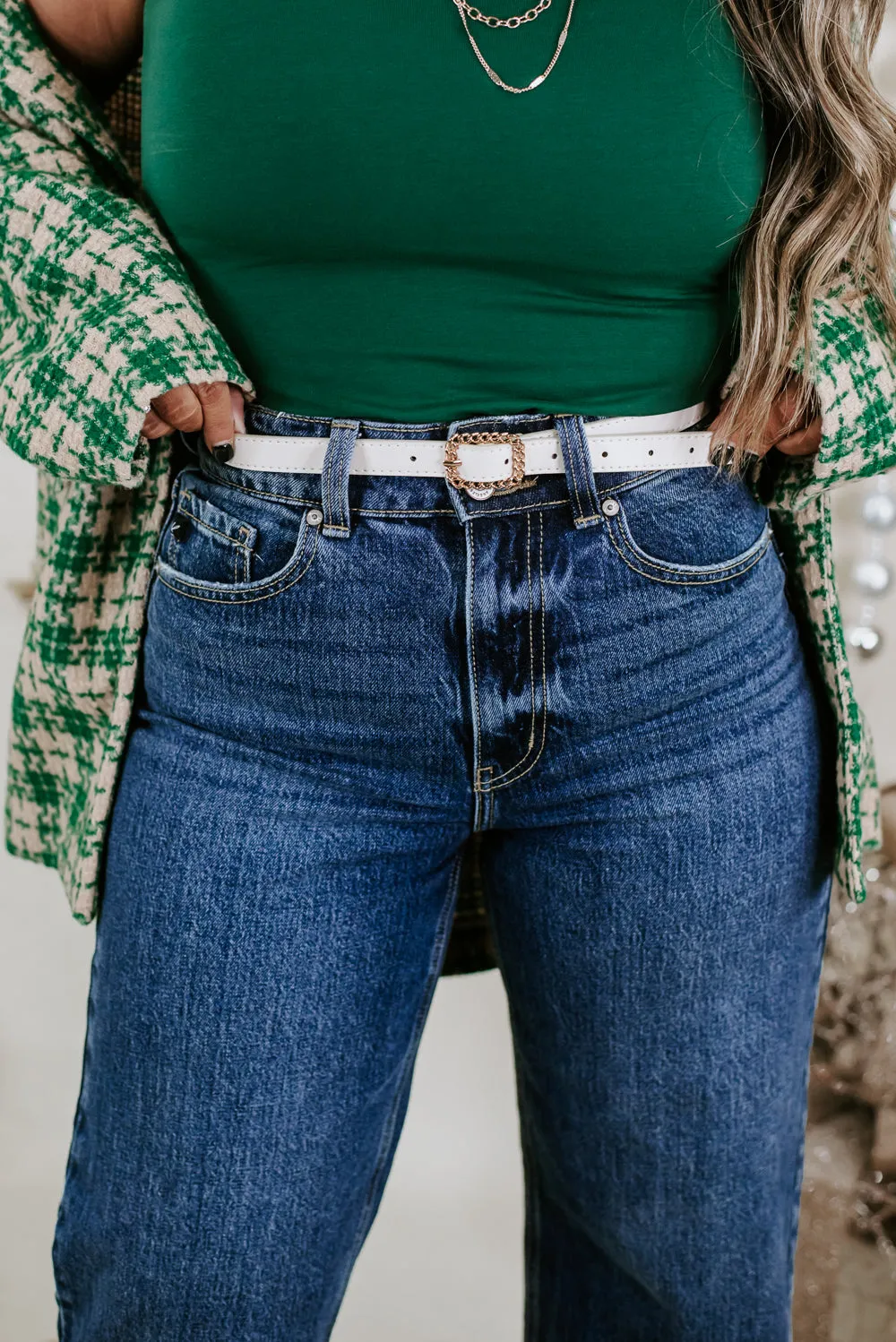 A Necessity Faux Leather Belt , Ivory