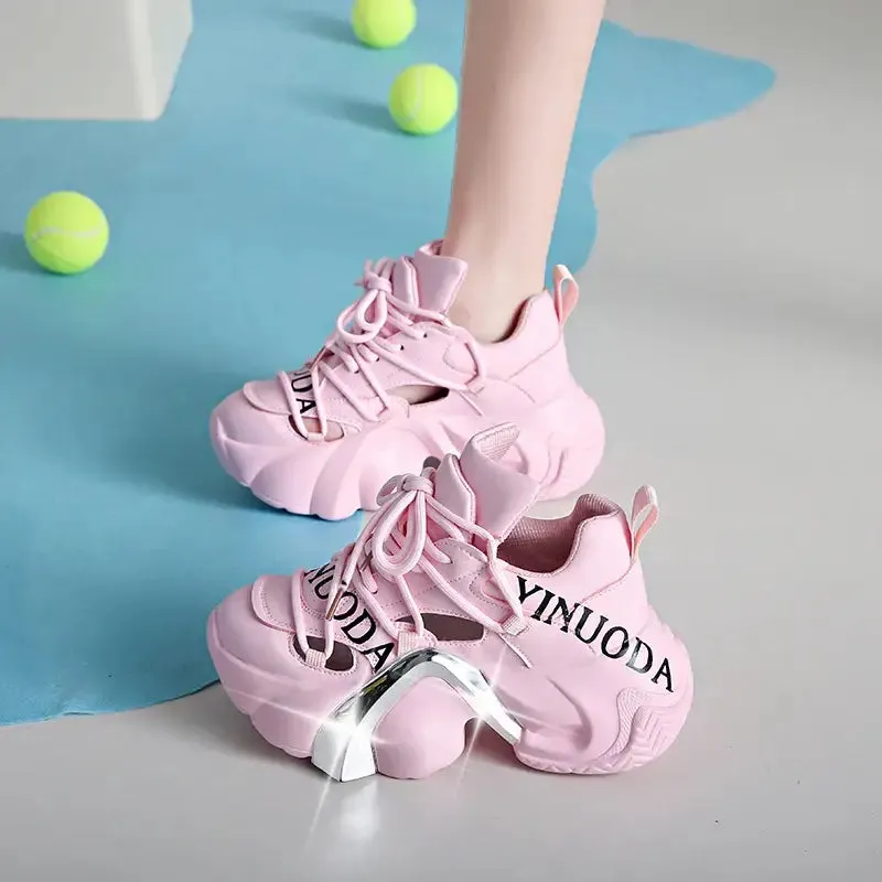 Aesthetic Chunky Lace Up Vulcanize Sneakers