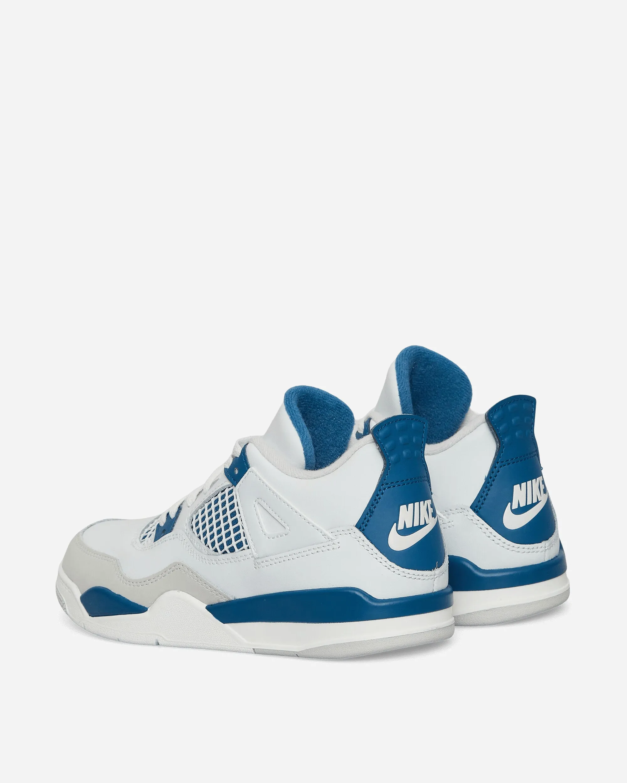 Air Jordan 4 Retro (PS) Sneakers Off White / Military Blue