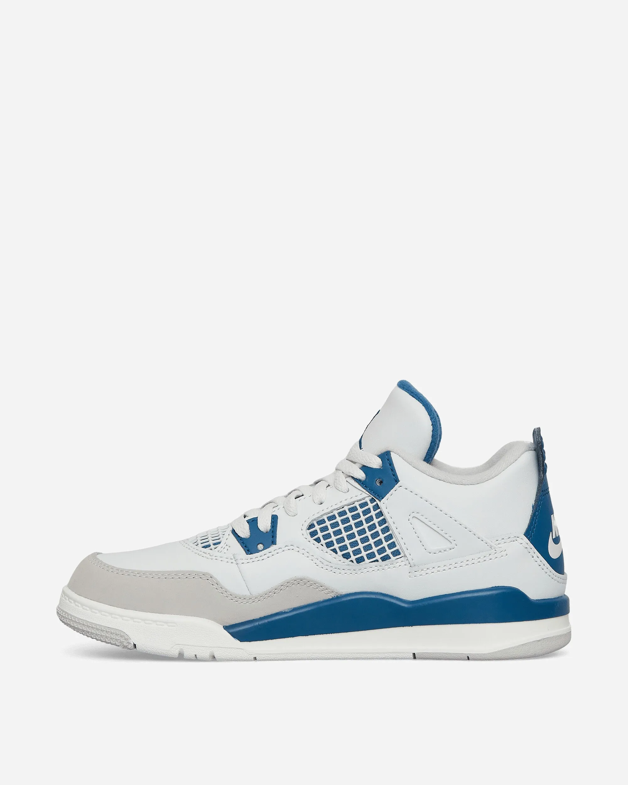 Air Jordan 4 Retro (PS) Sneakers Off White / Military Blue