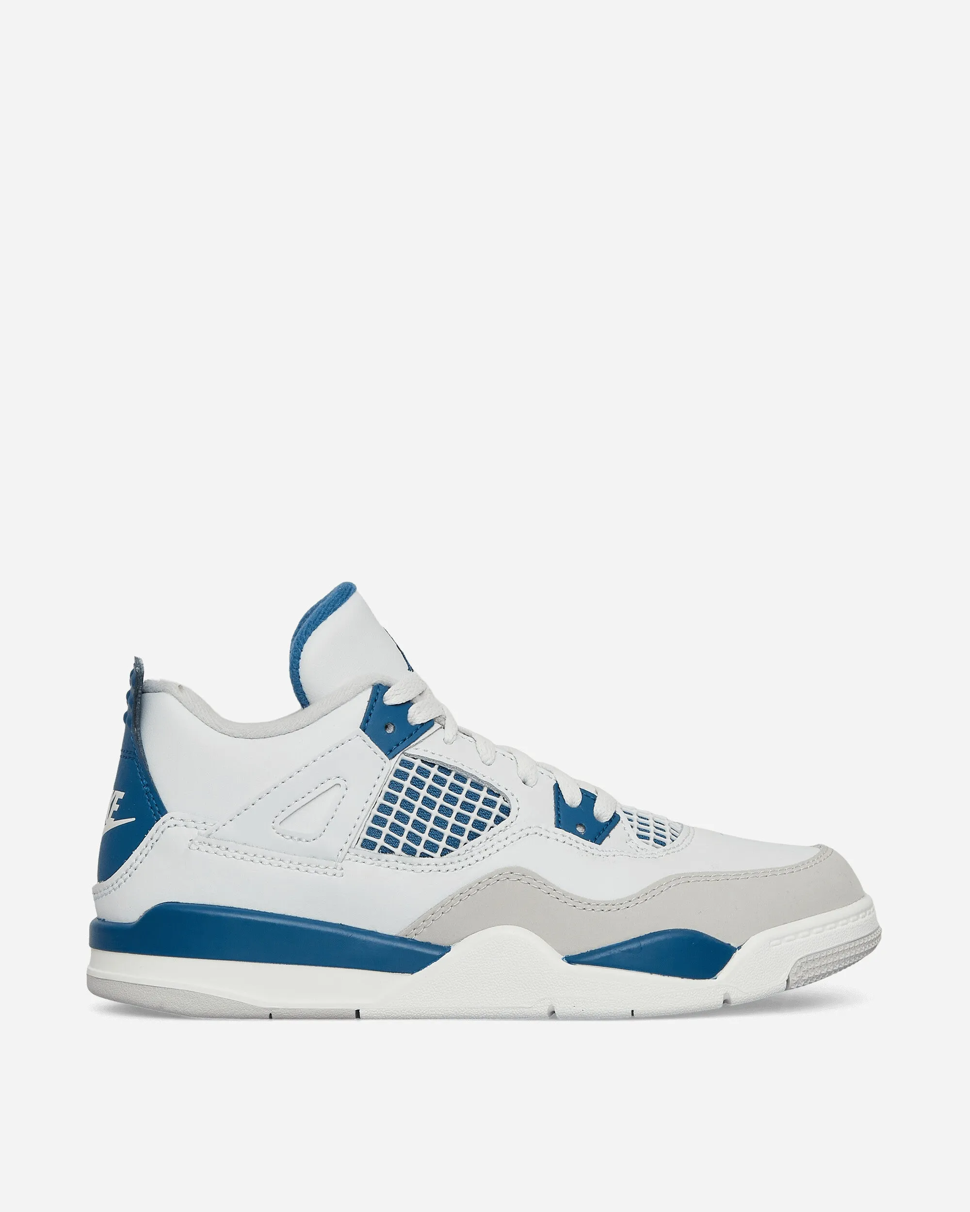 Air Jordan 4 Retro (PS) Sneakers Off White / Military Blue