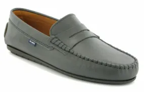 Altanta Moccasin Dark Grey Smooth Leather Penny Loafer