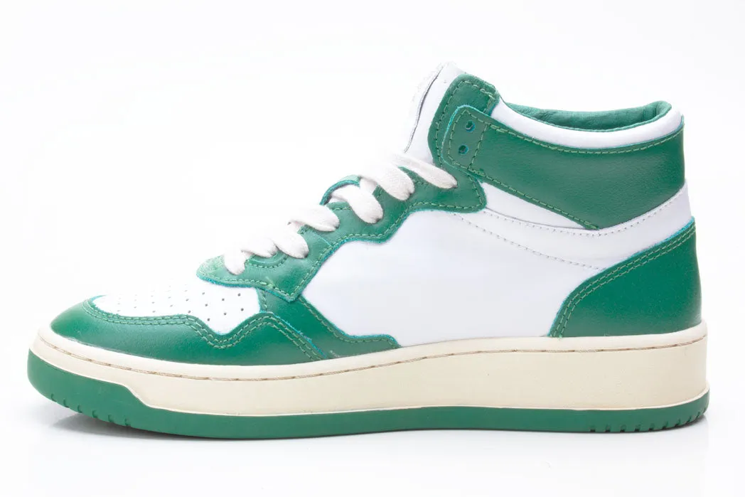 Autry Action Shoes Sneaker Medalist Mid Women white green AUMWWB03