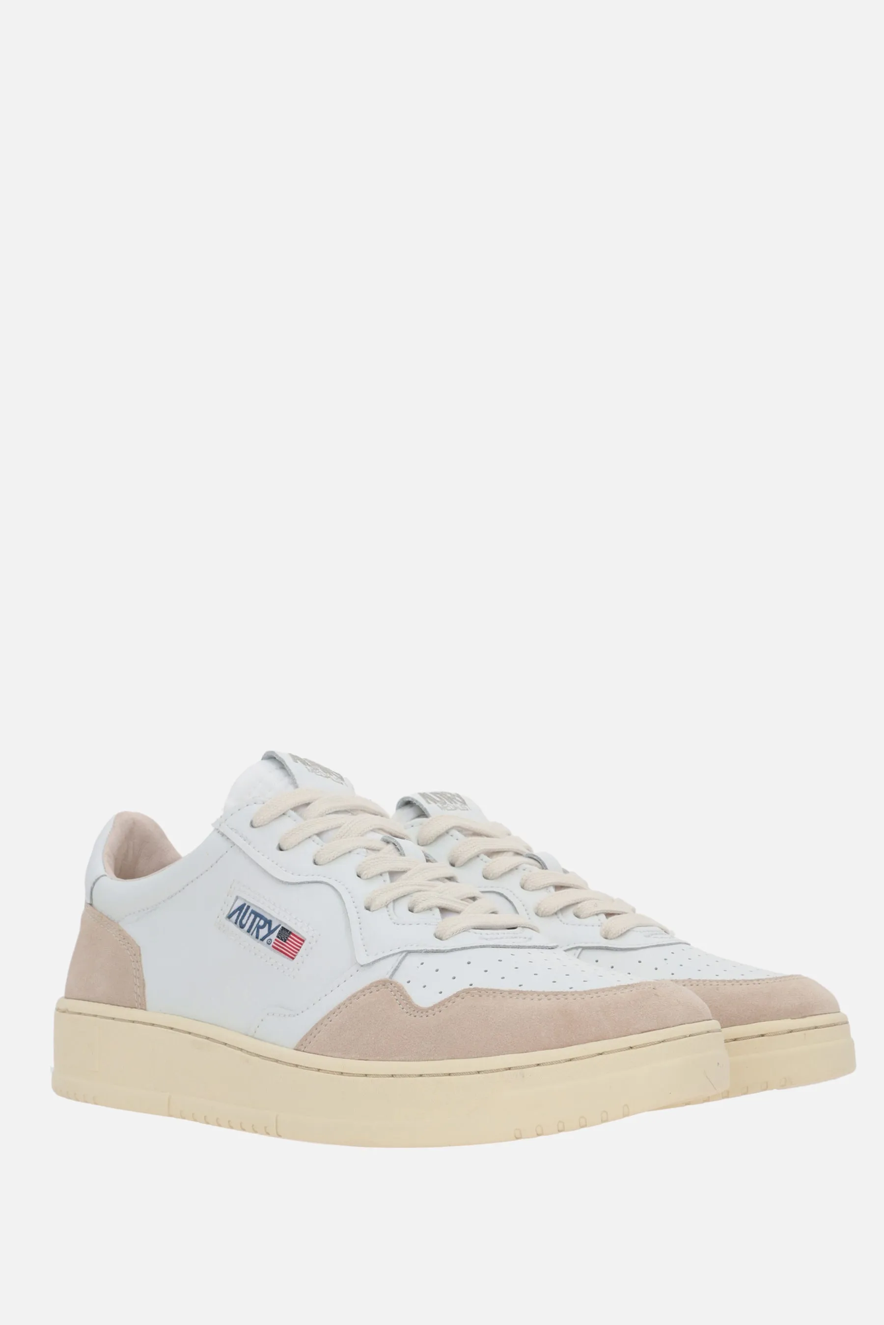 Autry Medalist smooth leather and suede sneakers