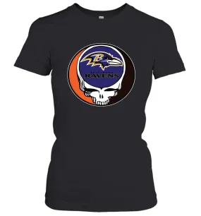 Baltimore Ravens Grateful Dead Steal Your Face NFL Football Womens T-Shirt