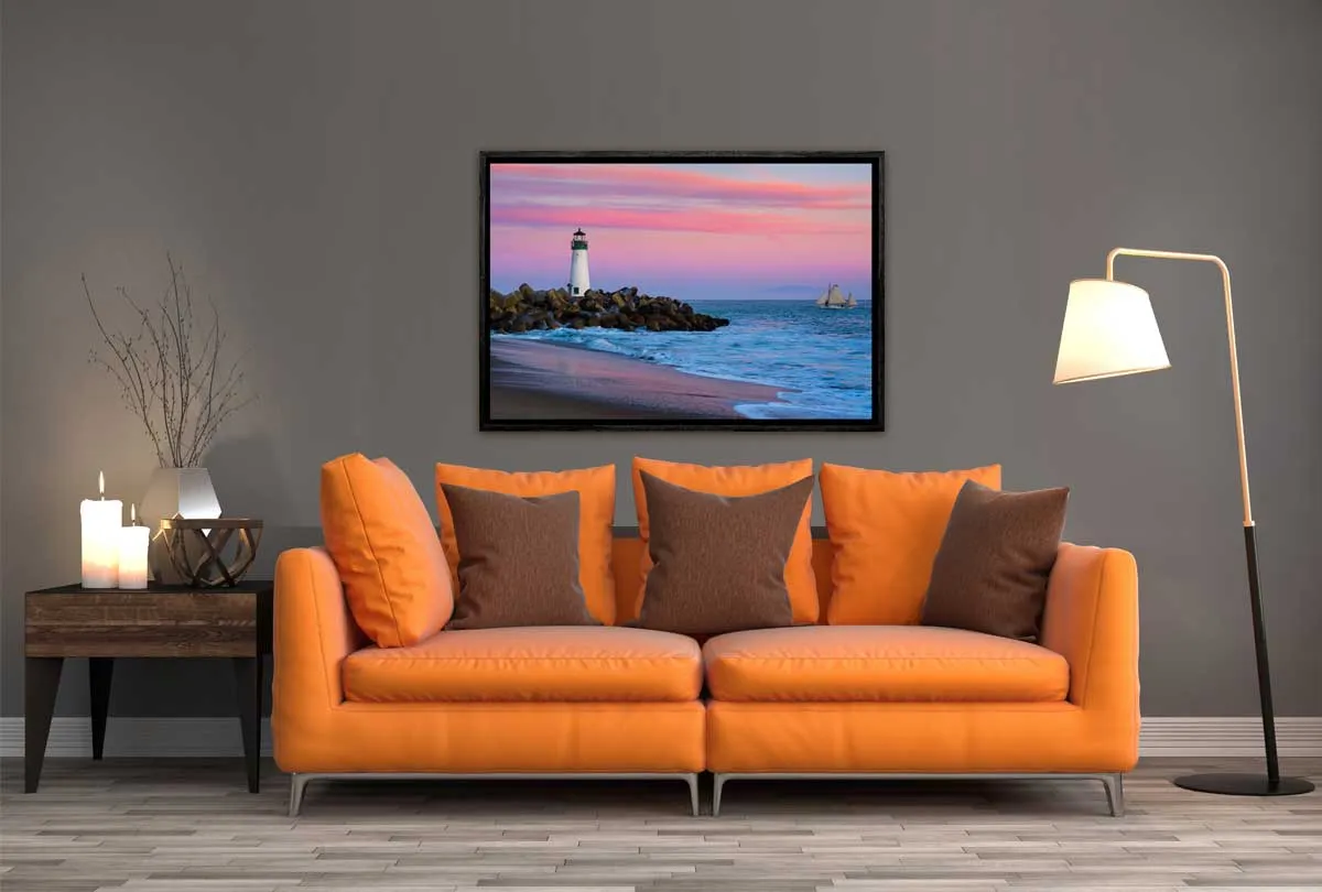 Beach Lighthouse Sunset | Beach Wall Art Print