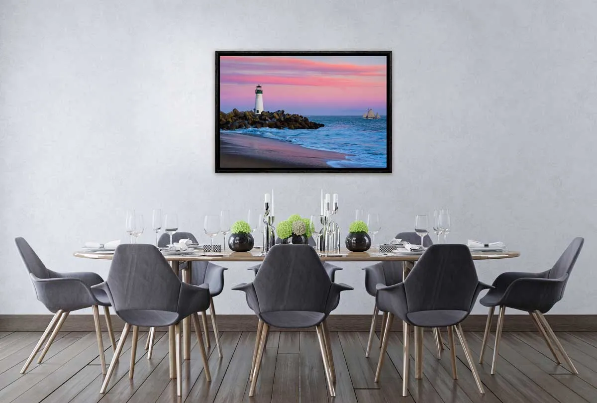 Beach Lighthouse Sunset | Beach Wall Art Print