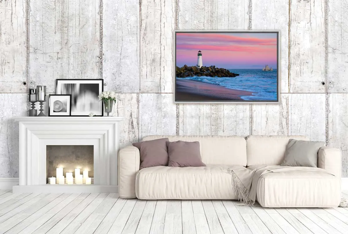 Beach Lighthouse Sunset | Beach Wall Art Print