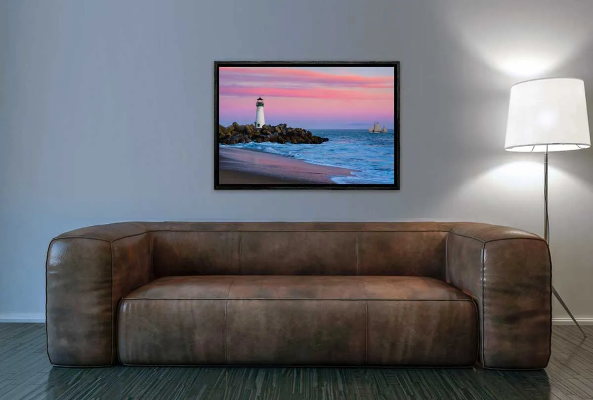 Beach Lighthouse Sunset | Beach Wall Art Print