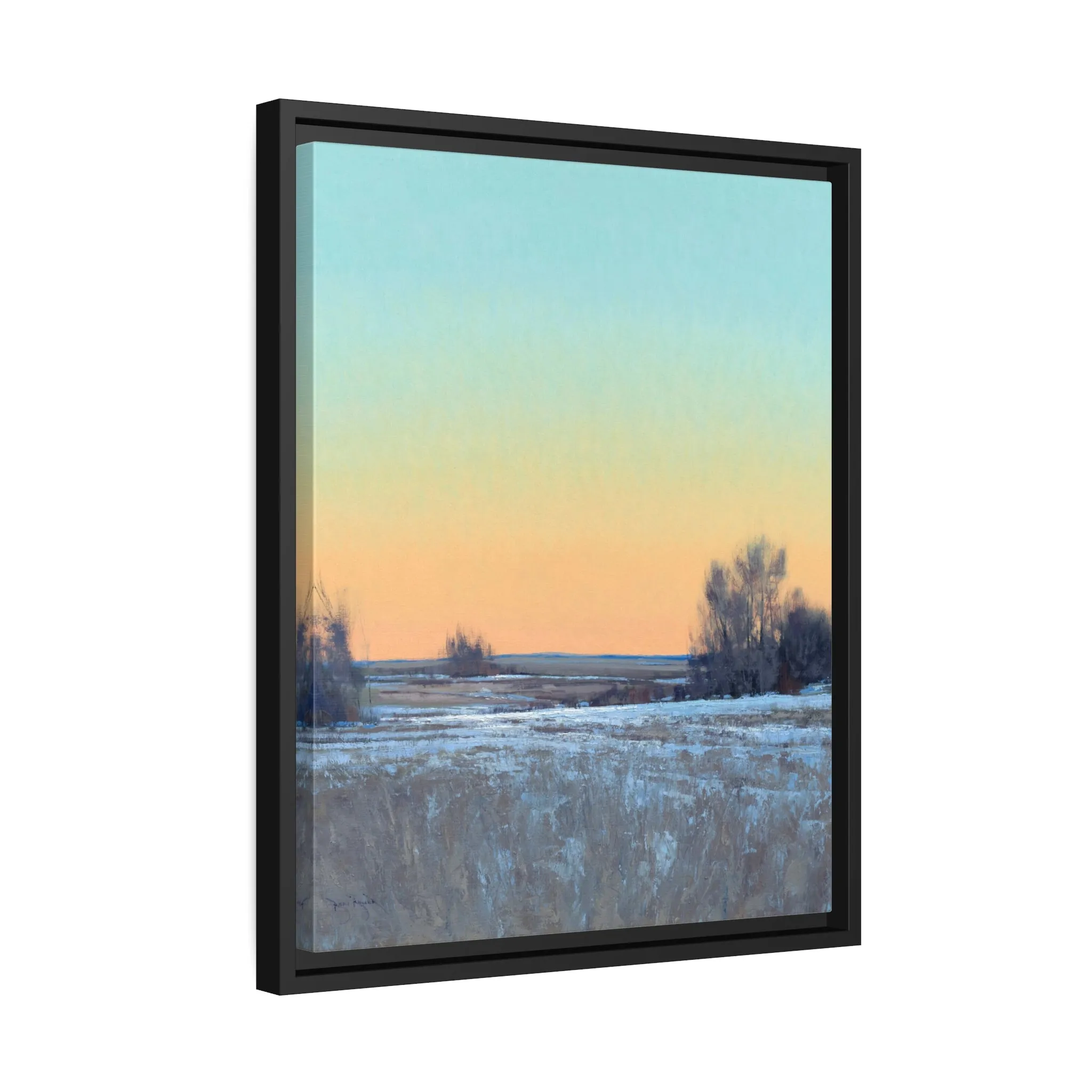 Ben Bauer: "Late Afternoon in March, Lowry, MN" - Framed Canvas Reproduction