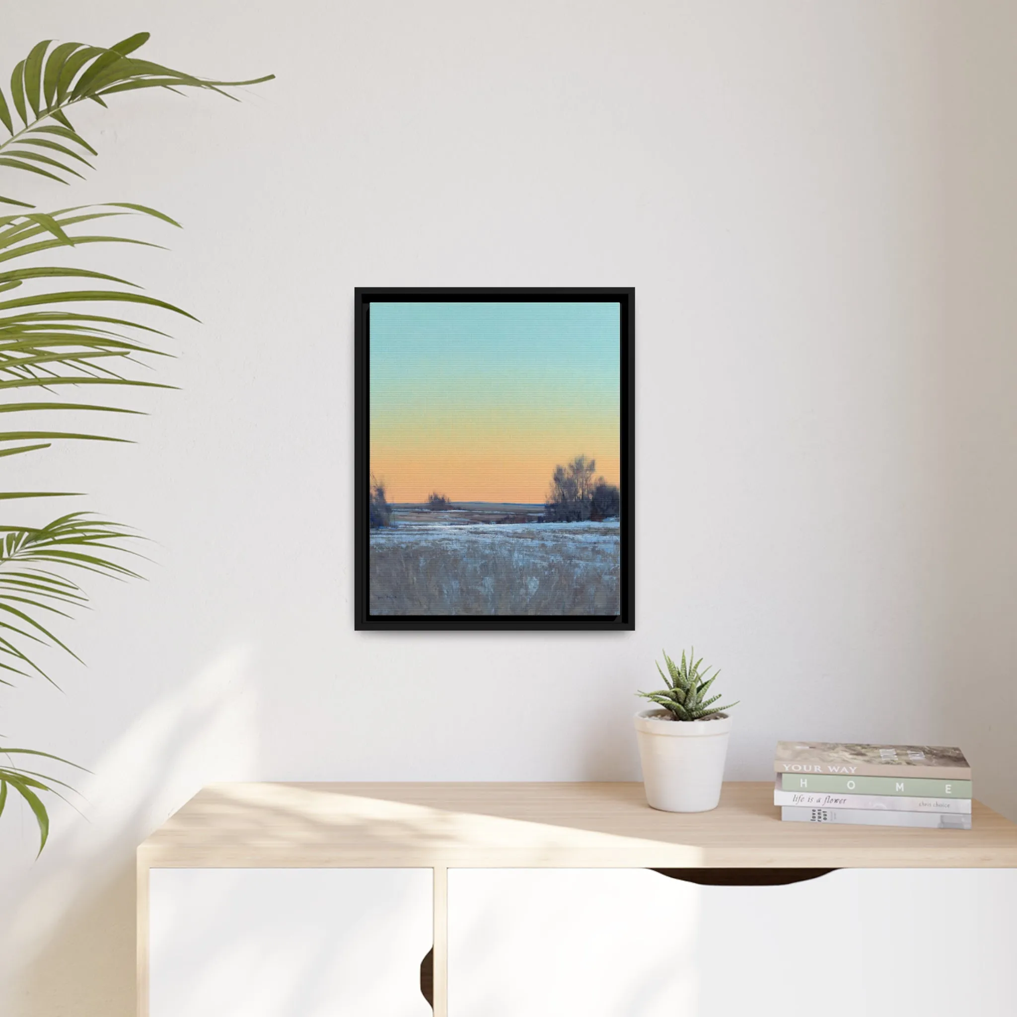 Ben Bauer: "Late Afternoon in March, Lowry, MN" - Framed Canvas Reproduction