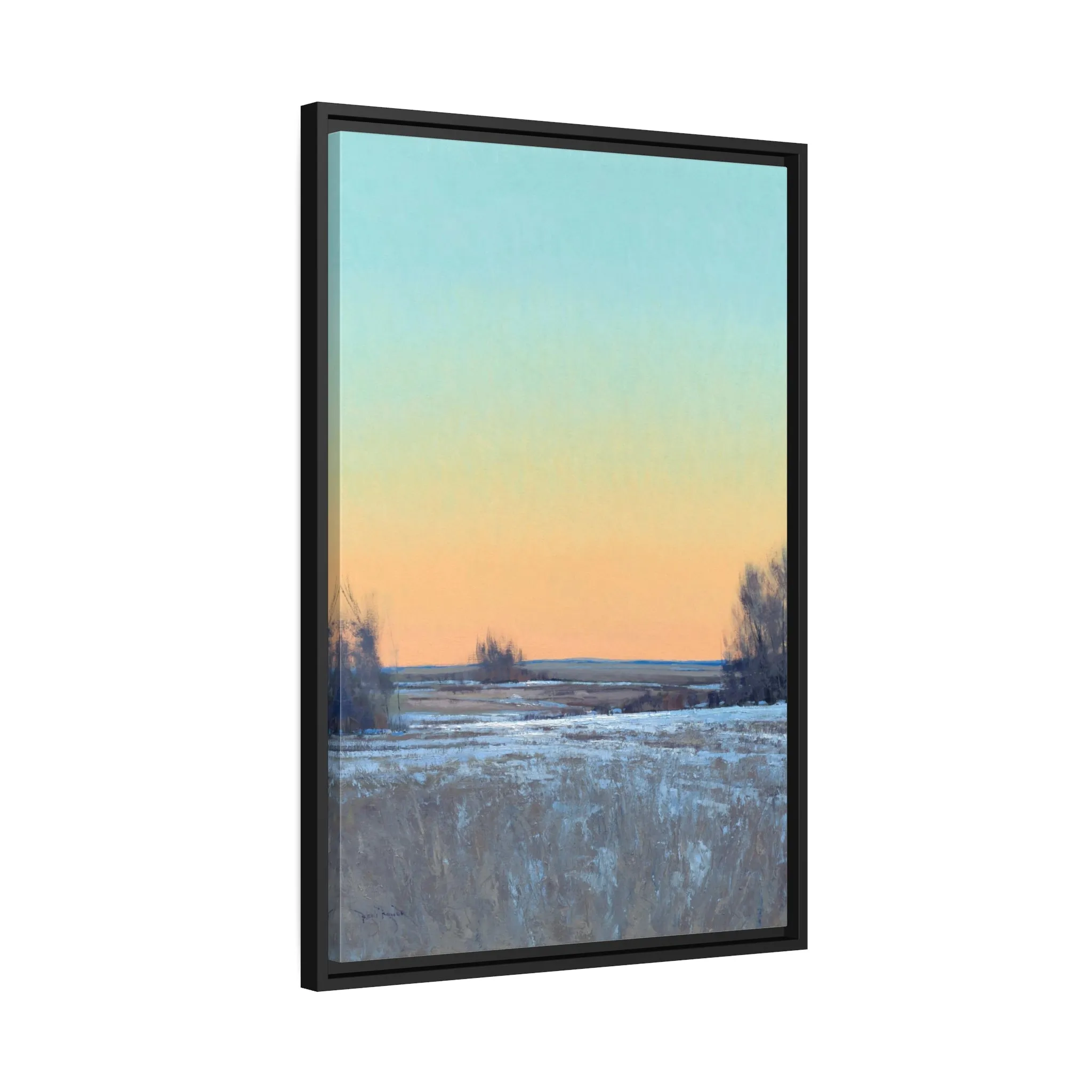 Ben Bauer: "Late Afternoon in March, Lowry, MN" - Framed Canvas Reproduction