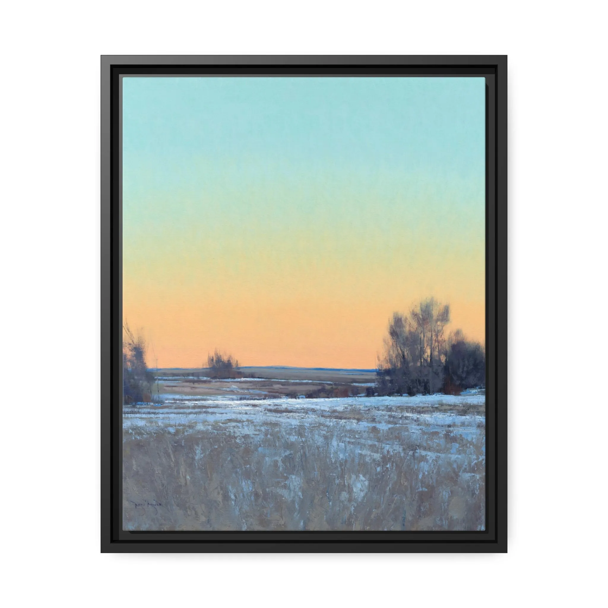 Ben Bauer: "Late Afternoon in March, Lowry, MN" - Framed Canvas Reproduction