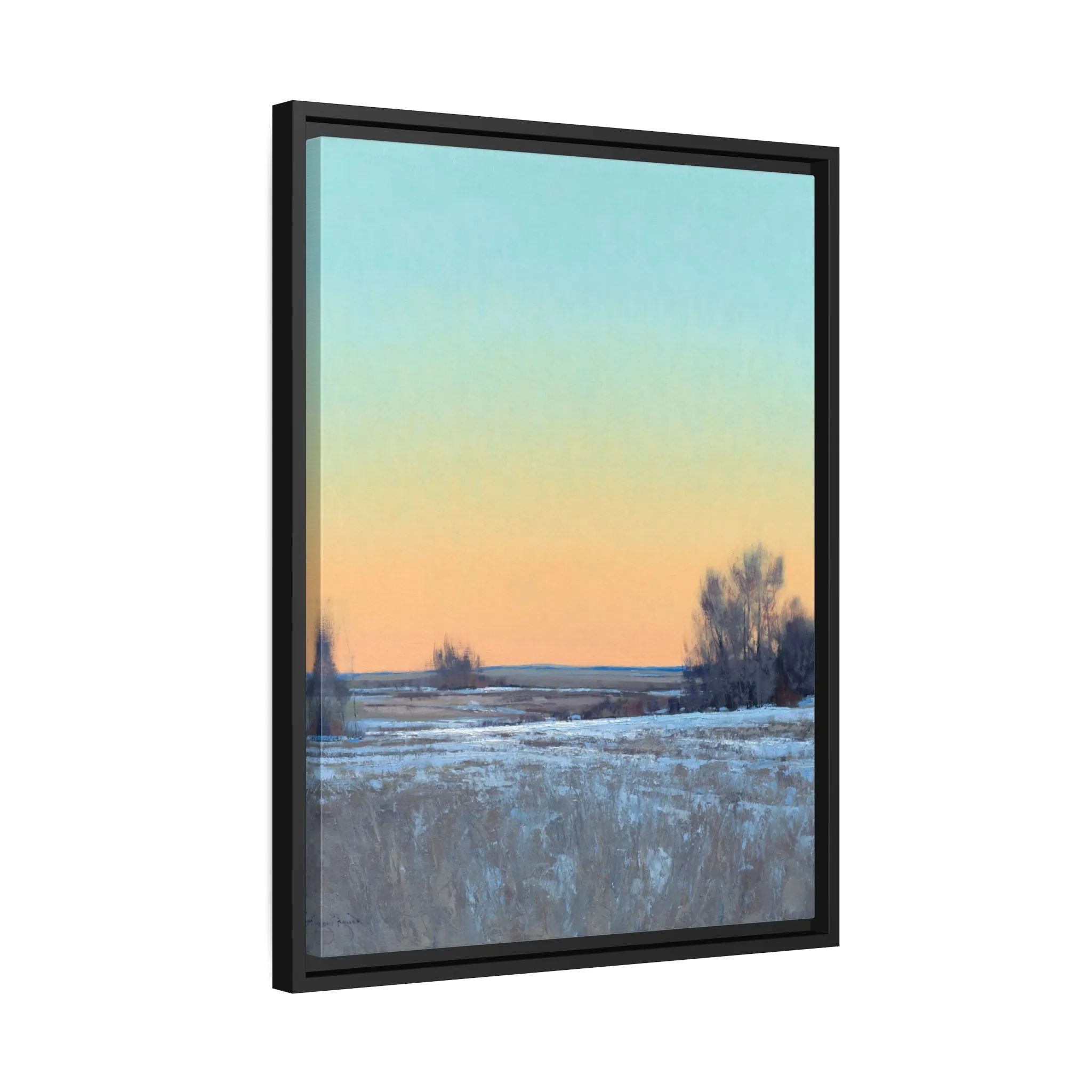 Ben Bauer: "Late Afternoon in March, Lowry, MN" - Framed Canvas Reproduction