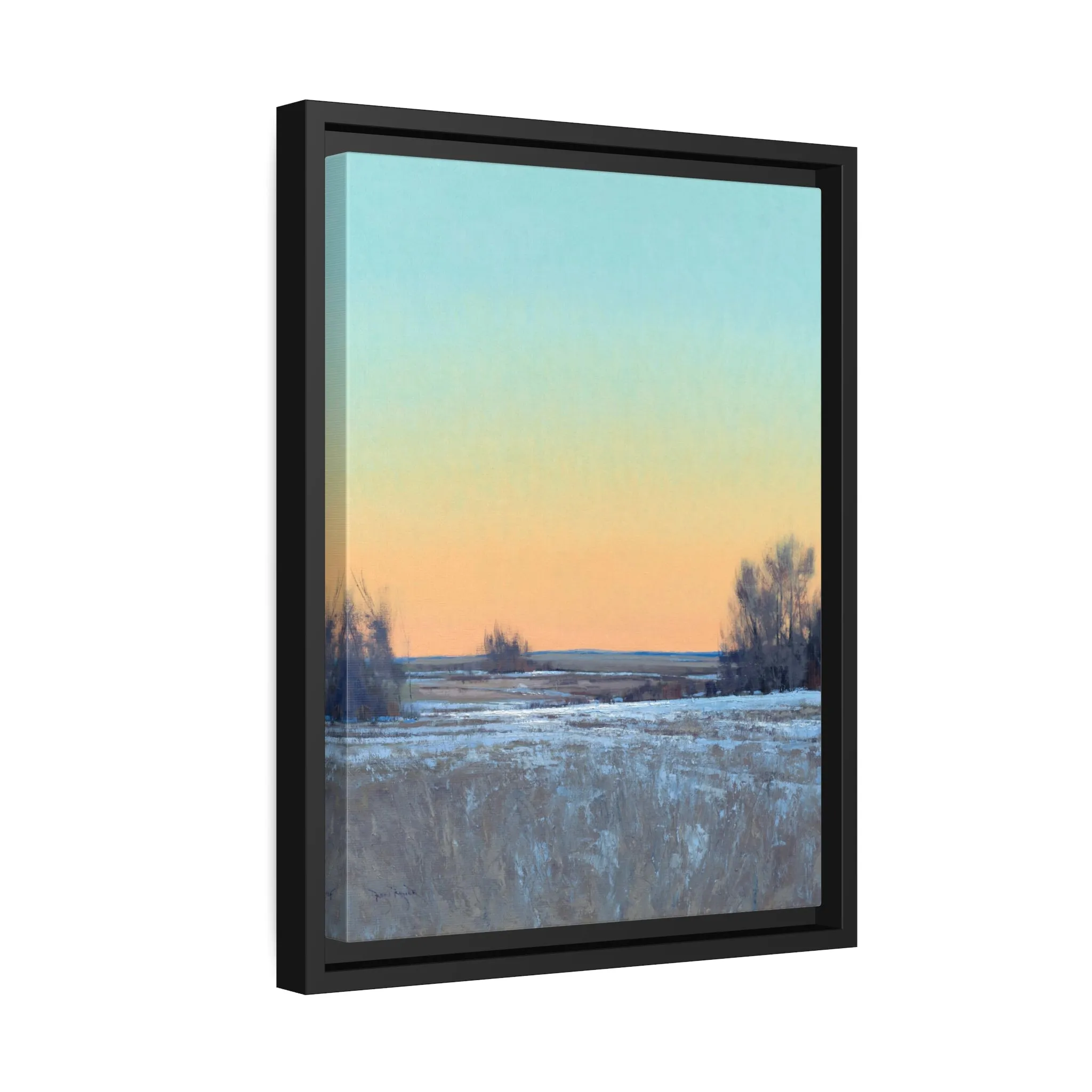 Ben Bauer: "Late Afternoon in March, Lowry, MN" - Framed Canvas Reproduction