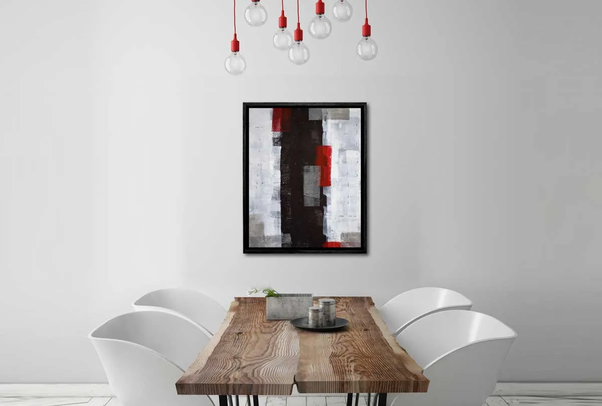 Black, Red &amp; White Abstract | Canvas Wall Art Print