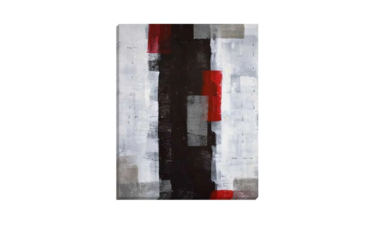 Black, Red &amp; White Abstract | Canvas Wall Art Print