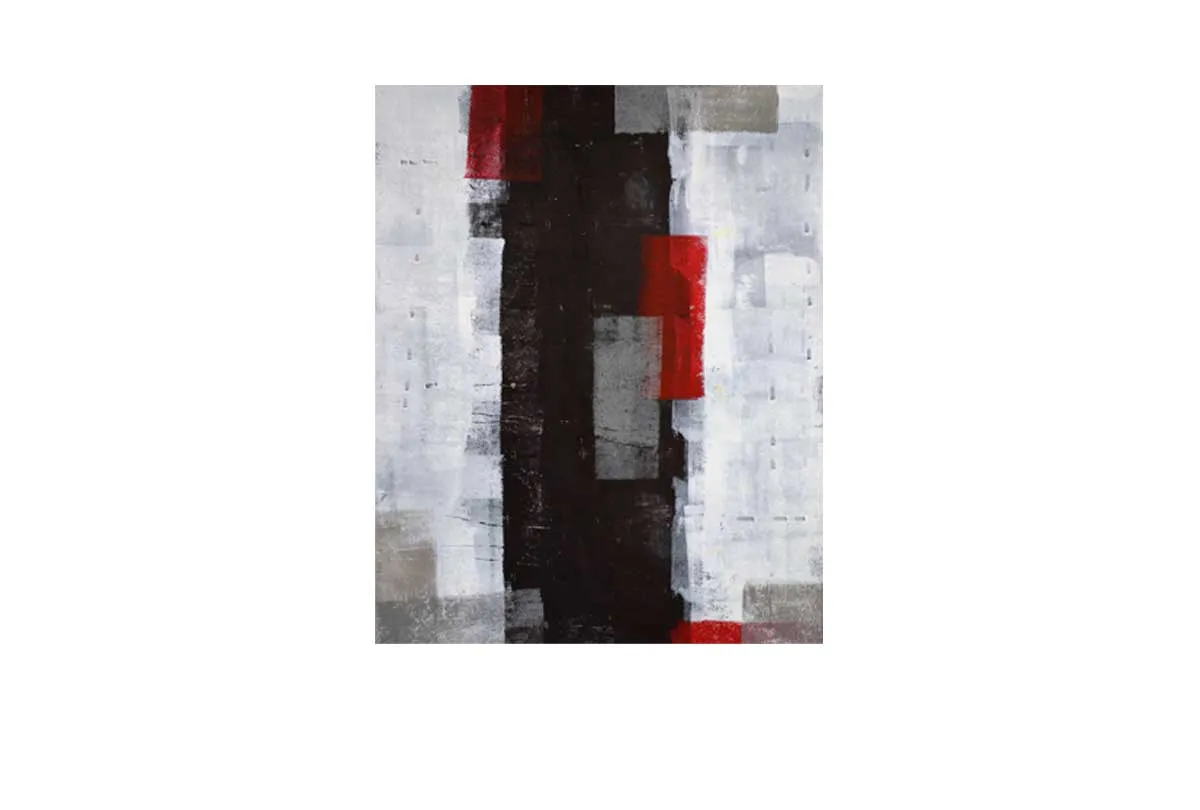 Black, Red &amp; White Abstract | Canvas Wall Art Print