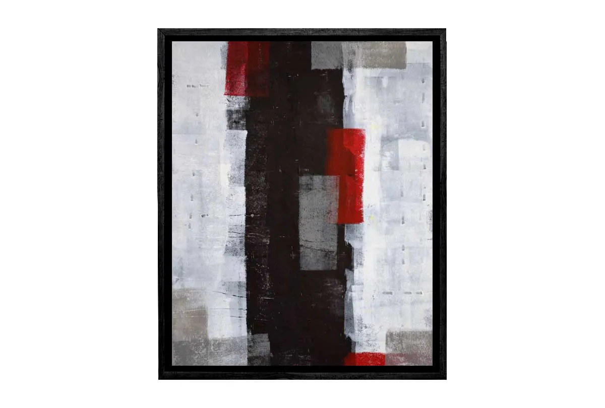 Black, Red &amp; White Abstract | Canvas Wall Art Print