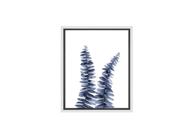 Blue Fern Leaves | Hamptons Canvas Wall Art Print