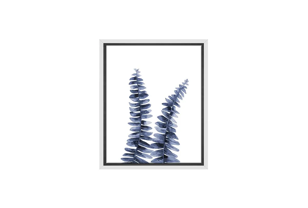 Blue Fern Leaves | Hamptons Canvas Wall Art Print