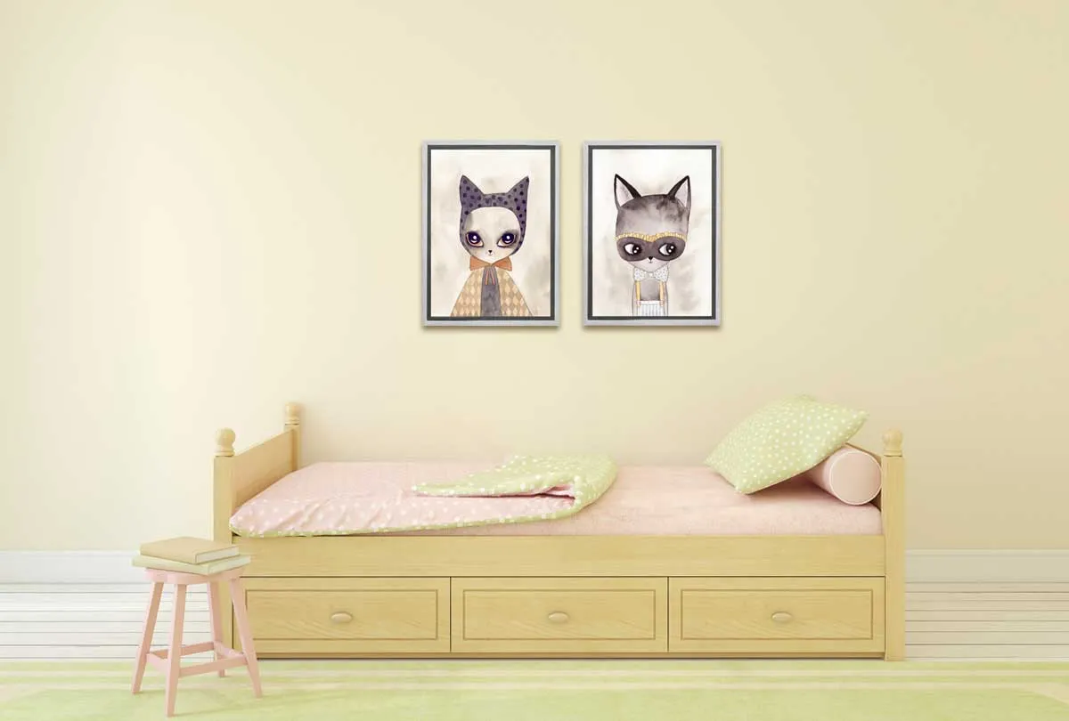 Cat in Cape Watercolour | Canvas Wall Art Print