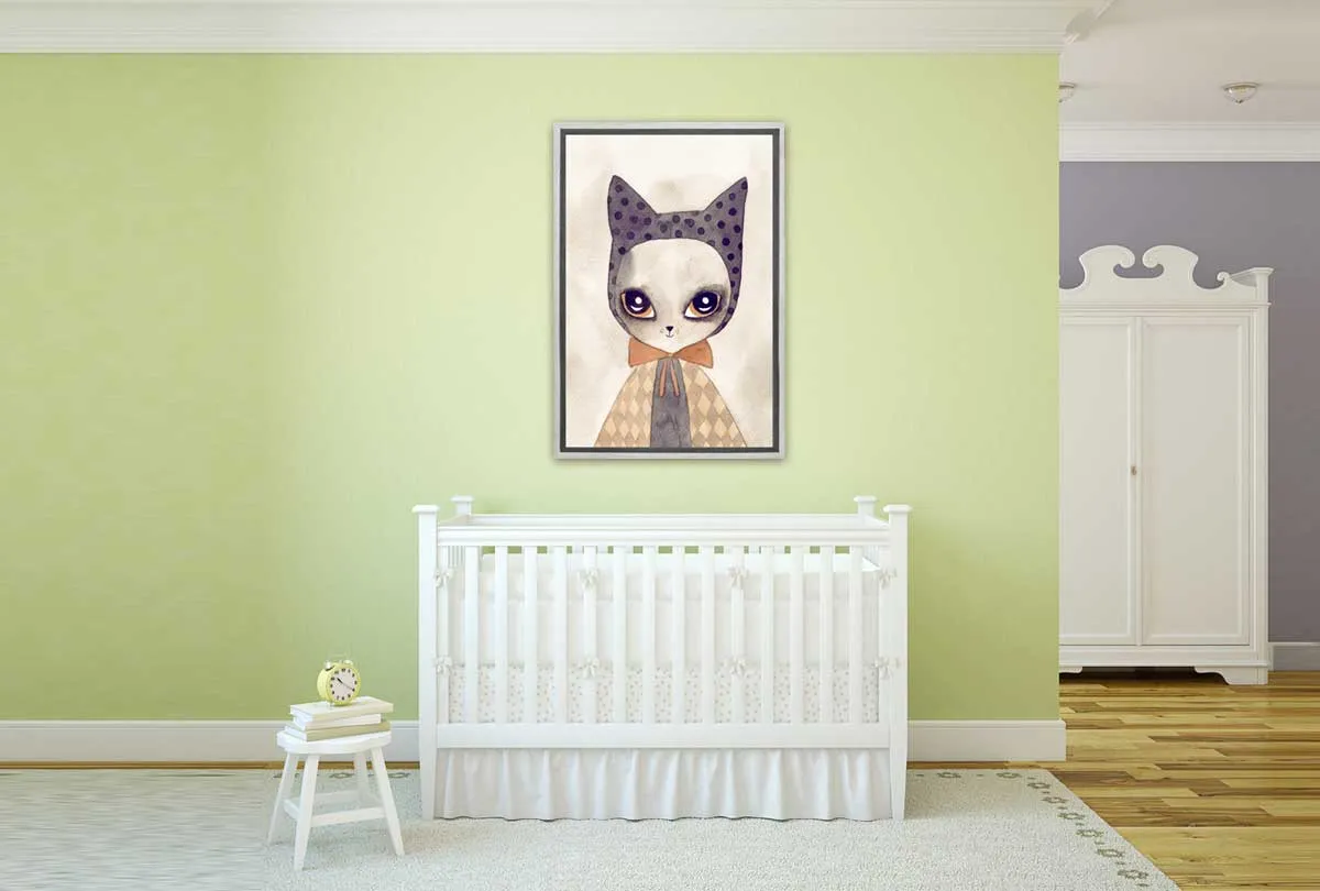 Cat in Cape Watercolour | Canvas Wall Art Print