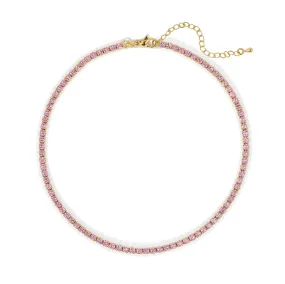 Chloe Tennis Choker - Light Pink