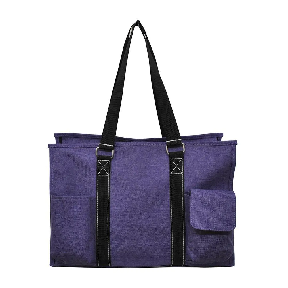 Crosshatch Purple NGIL Zippered Caddy Organizer Tote Bag