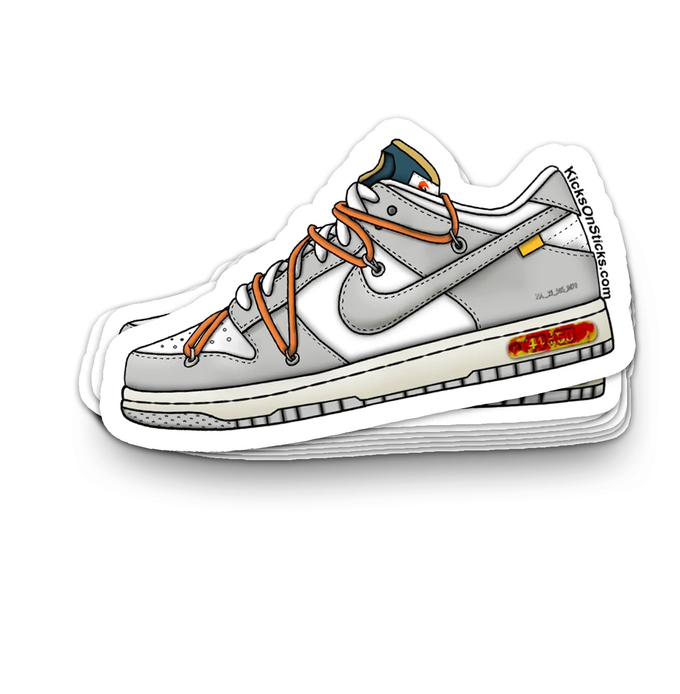 Dunk Low "Off-White Lot 44" Sneaker Sticker