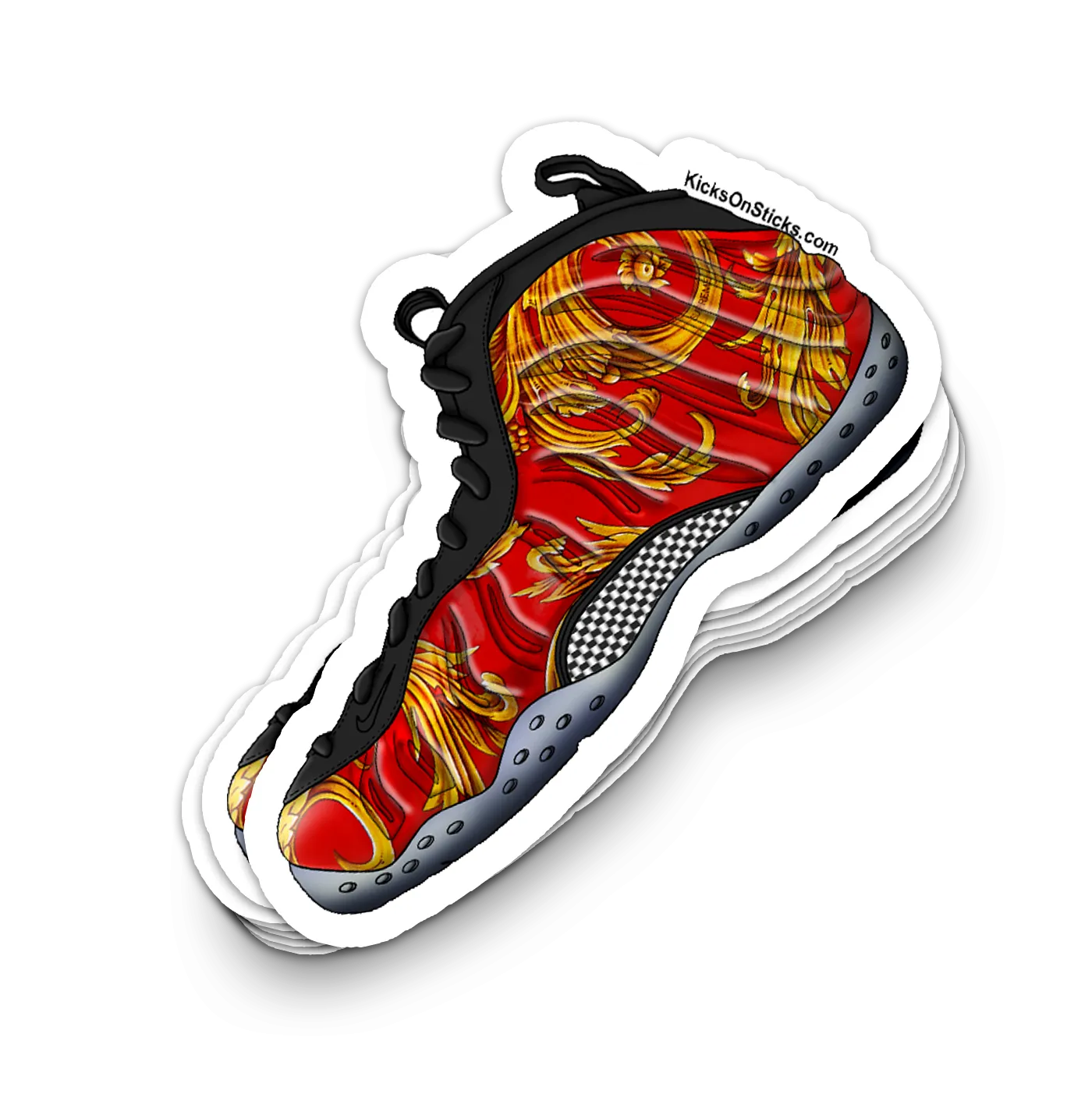 Foamposite "Supreme Red" Sneaker Sticker