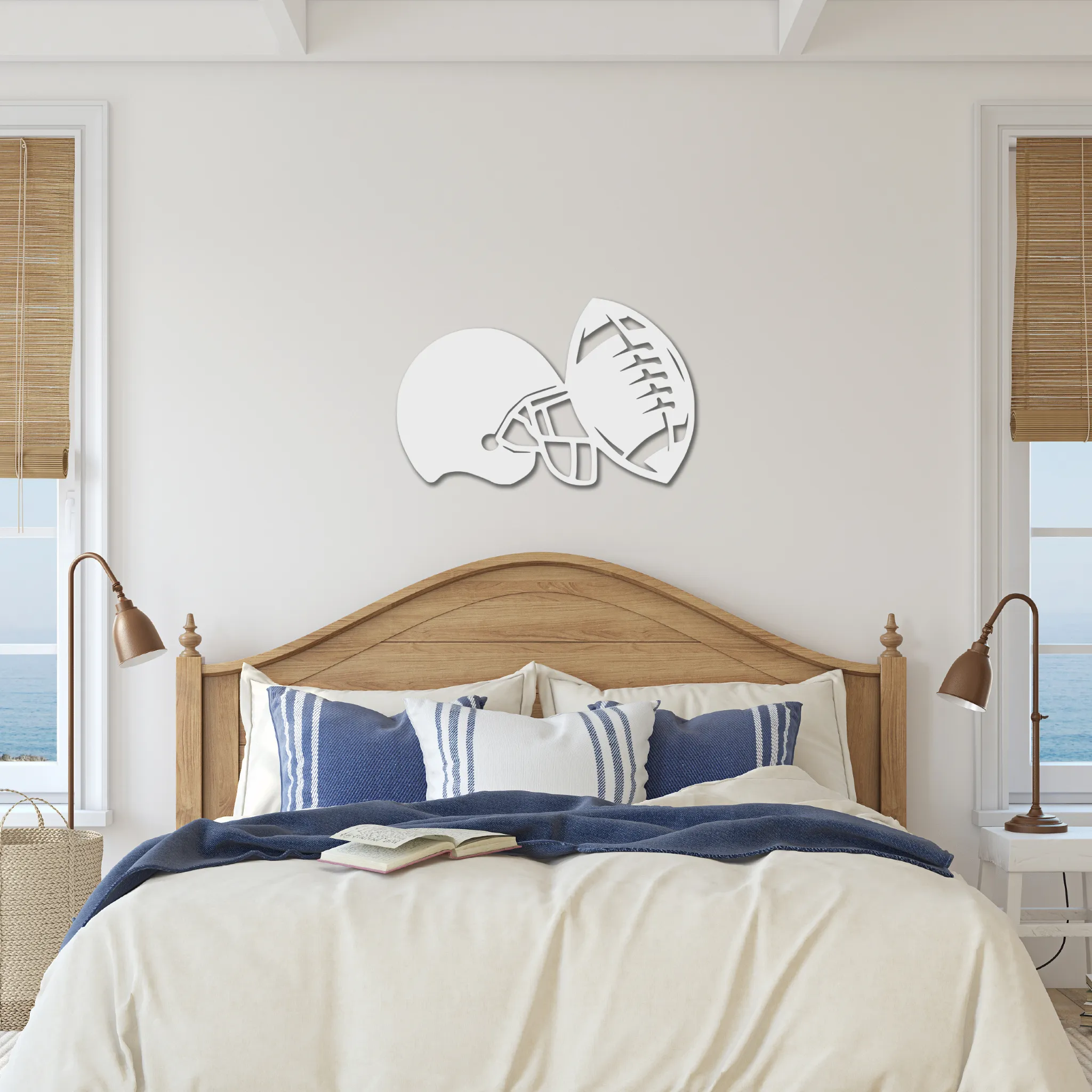 Football Helmet - Metal Wall Art