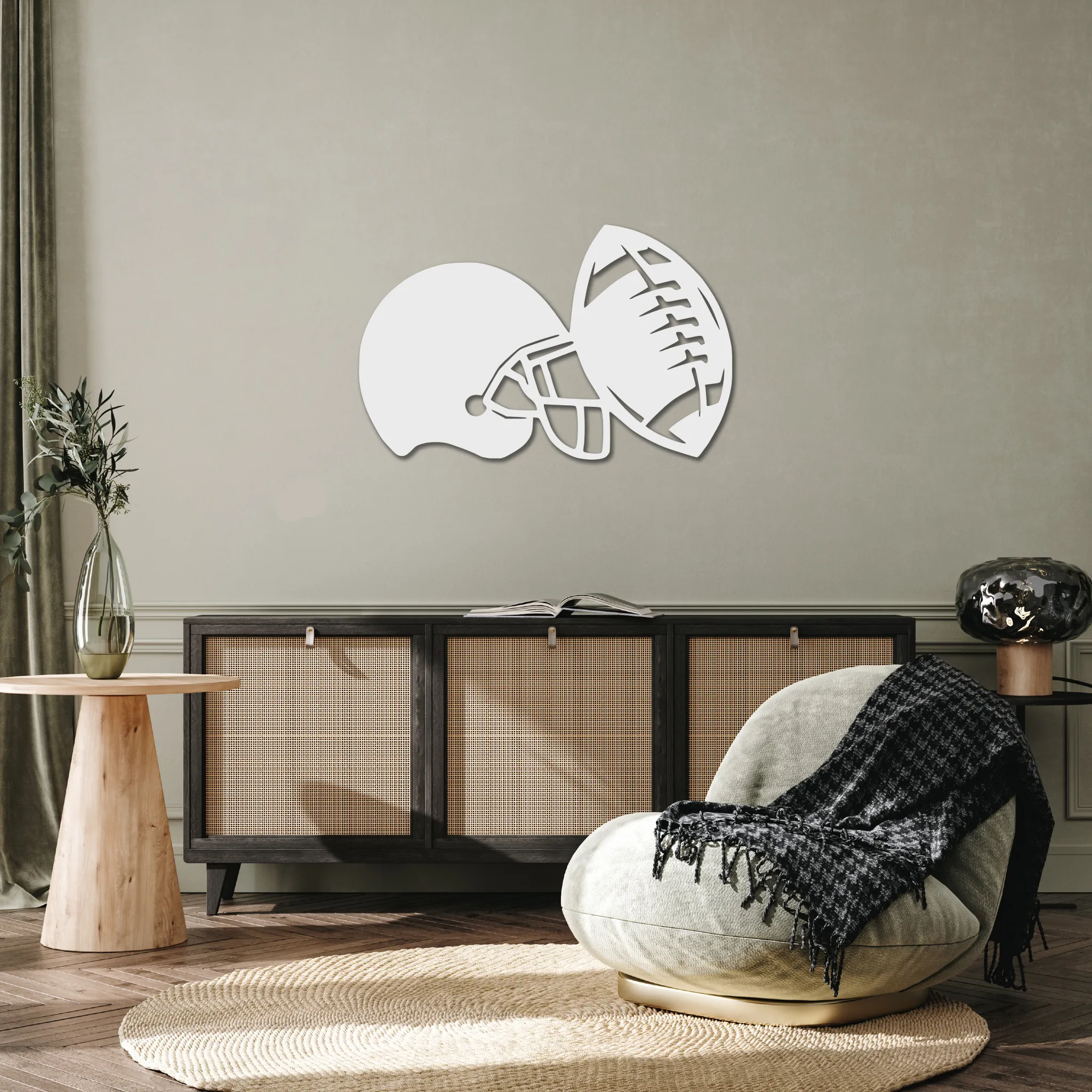 Football Helmet - Metal Wall Art