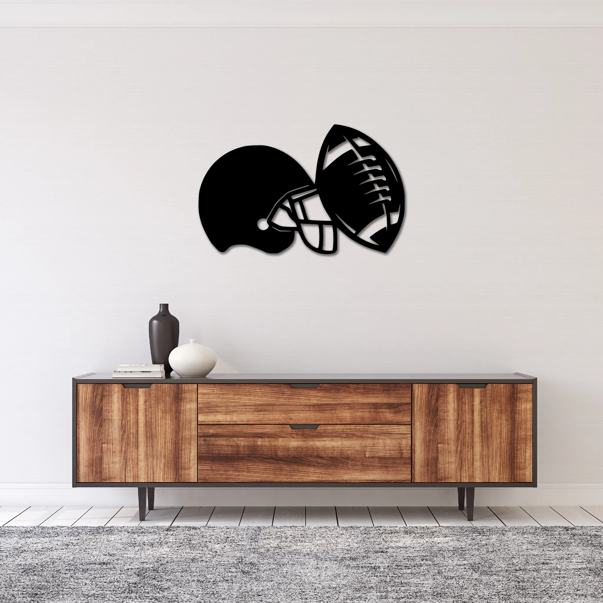 Football Helmet - Metal Wall Art