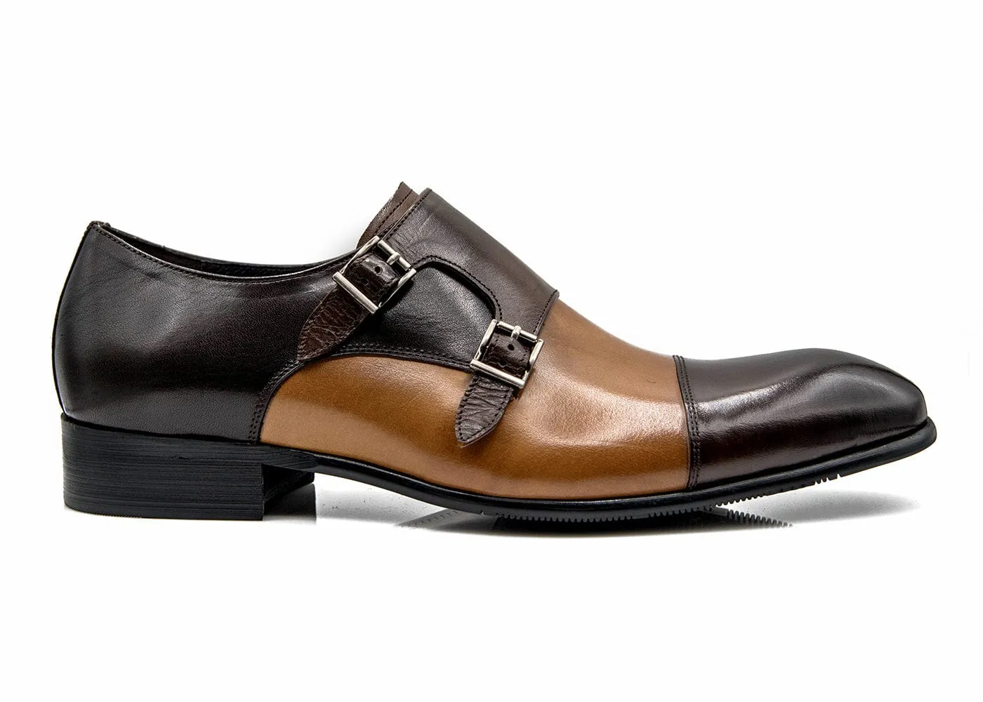 Brown Double Monk Strap Shoes