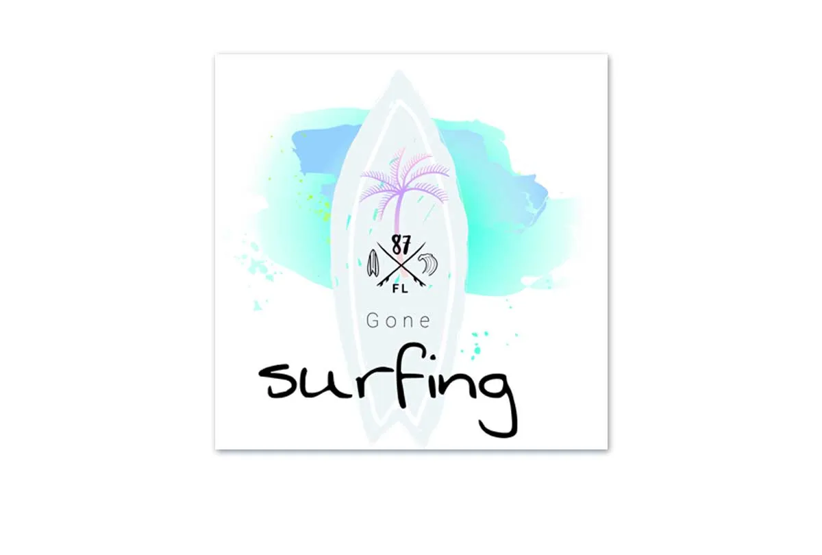 Gone Surfing  | Beach Wall Art Print