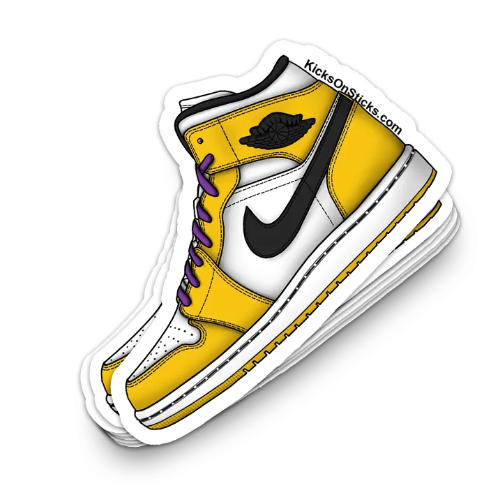 Jordan 1 Mid "Lakers" Sneaker Sticker