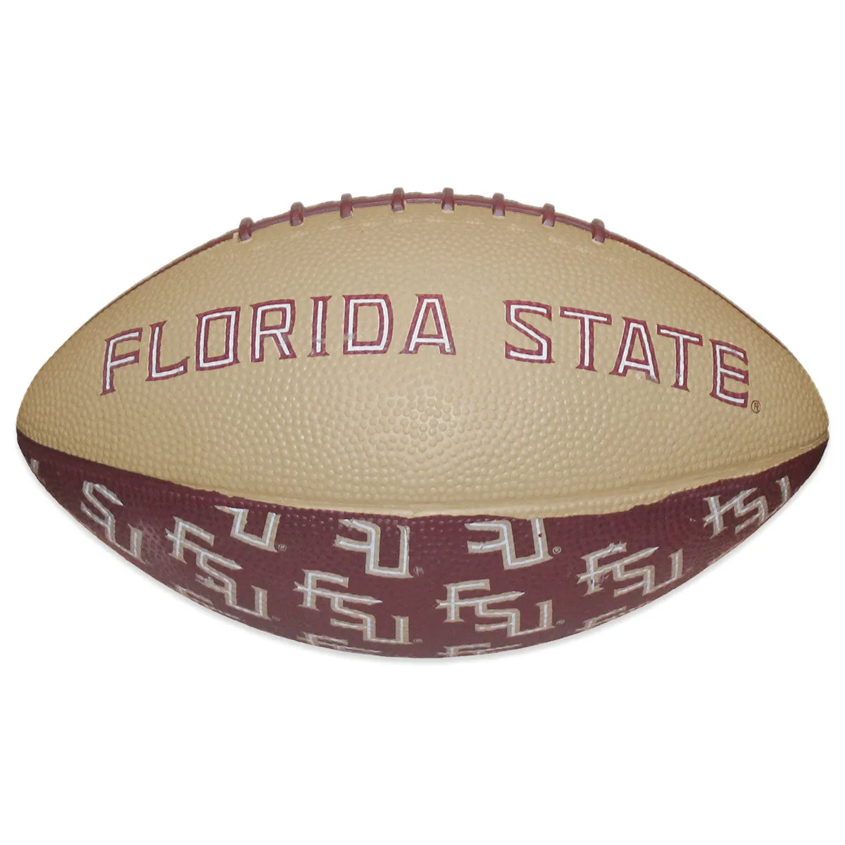 Logo Brands Florida State Stacked FSU Design Mini Rubber Football