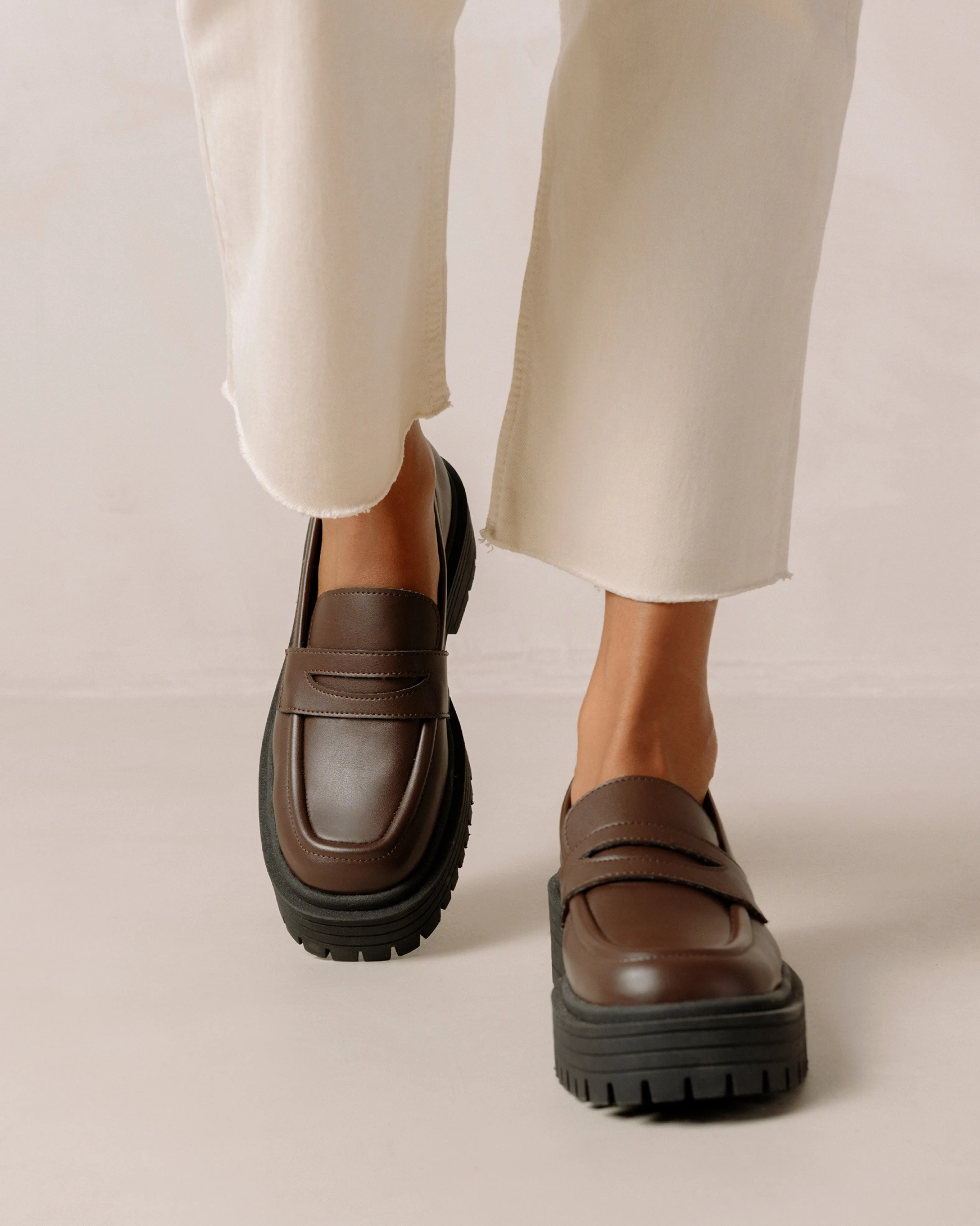 Mask Umber Brown Vegan Leather Loafers