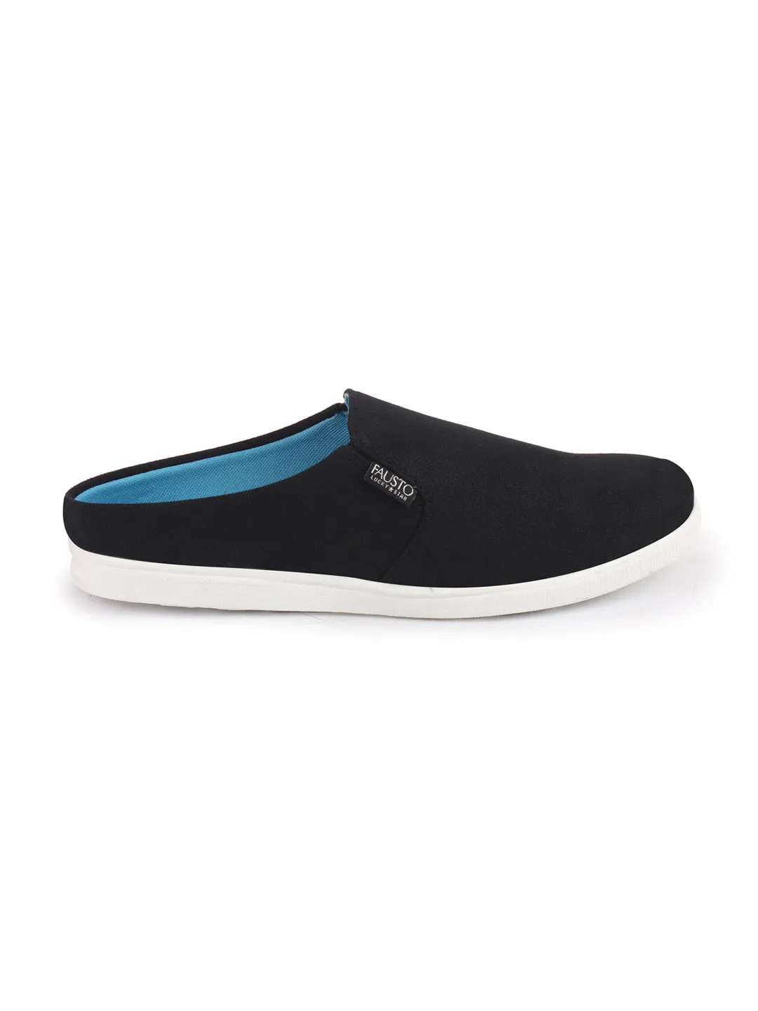 Men Black Casual Canvas Slip-On Shoes