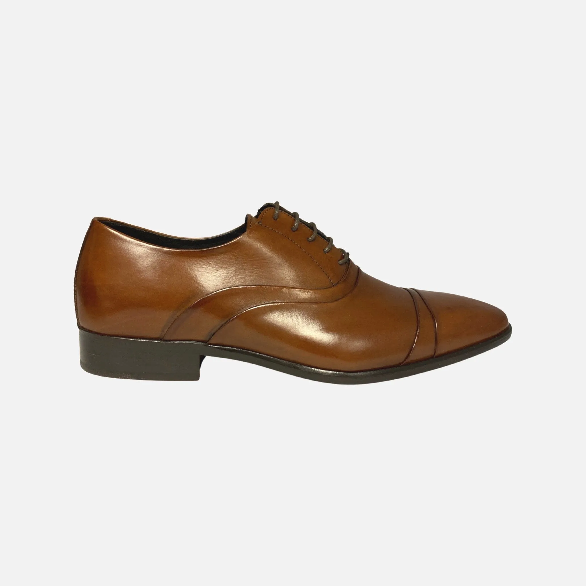 Mens Italian Cap Toe Oxfords Mahogany